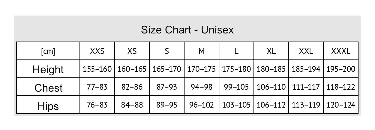 Gappay T-shirt Sizing Chart
