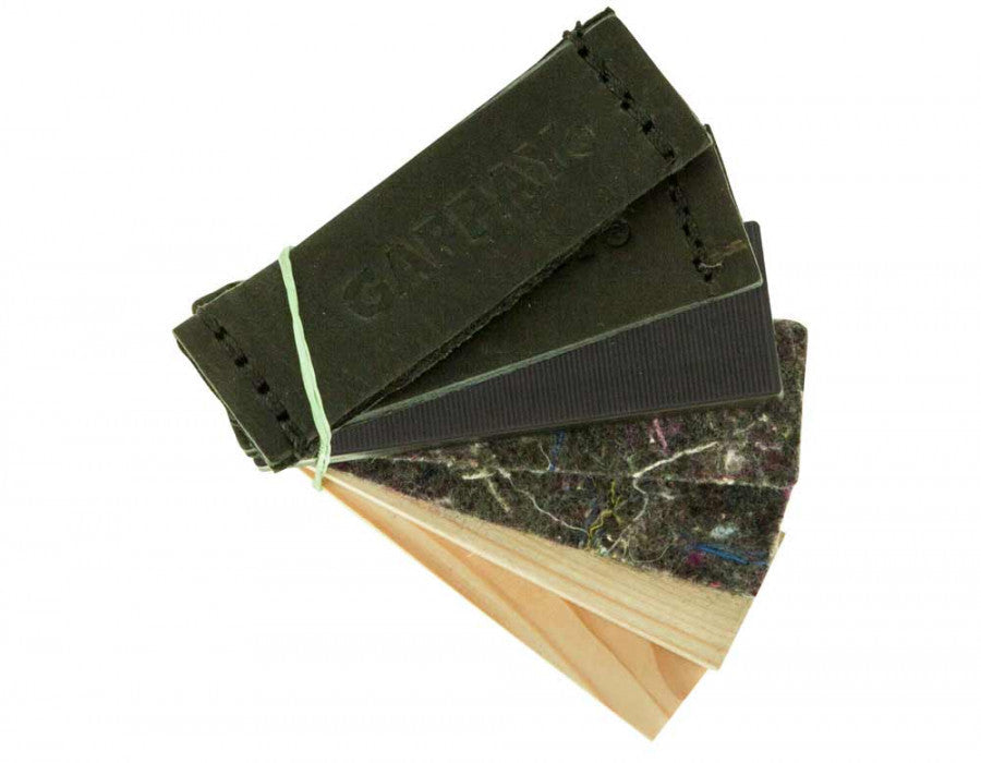 Tracking Articles - FH Set - 2 x Wood - 2 x Textile - 2 x Leather - 1 x Plastic