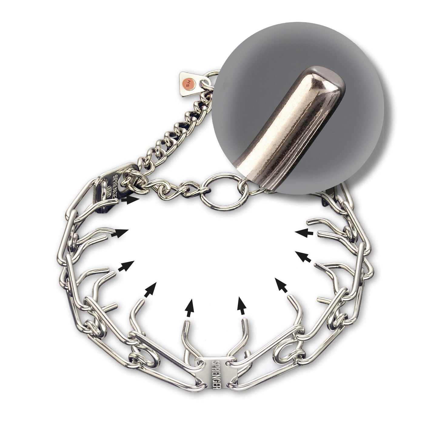 Sprenger Prong Collar W/ Ultra-Plus - Chrome Plated Steel