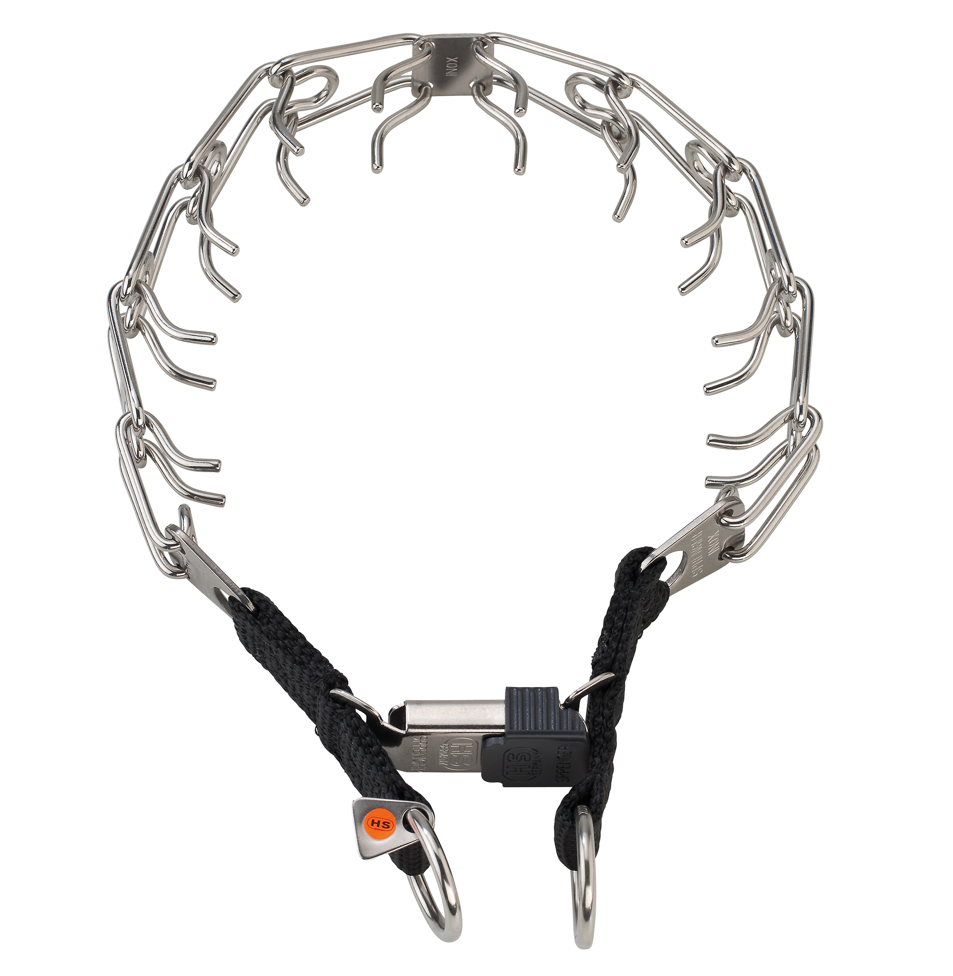 Sprenger Prong Collar W/ Ultra-Plus & Cliclock - Stainless Steel II - Dual Ring | kennel-club-gear